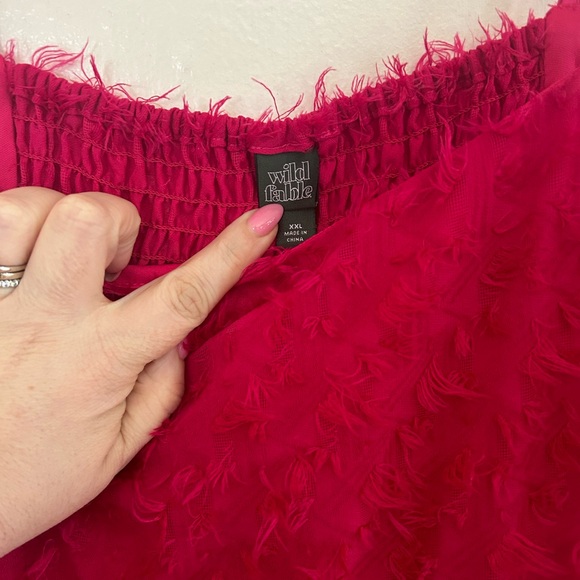 Like New Wild Fable Magenta Feather Dress - Picture 6 of 6